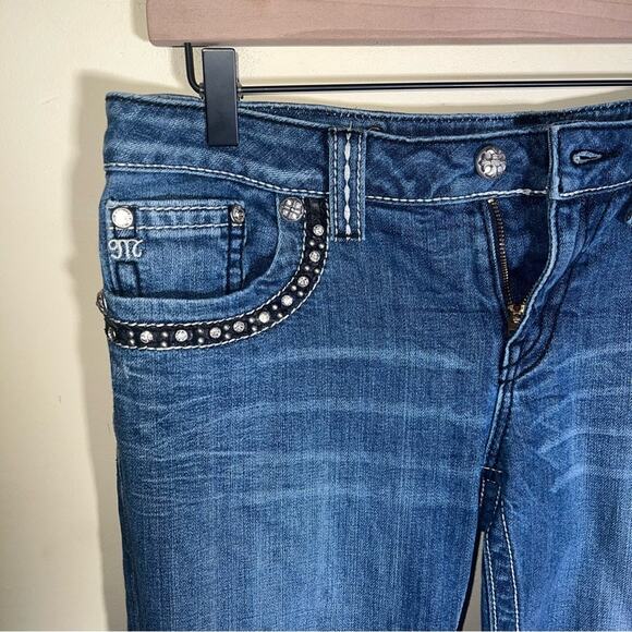 MISS ME bedazzled white stitch bootcut hands 31 - Picture 5 of 6